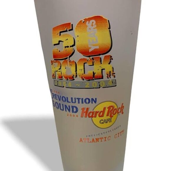 pepsi Other - Hard Rock Cafe Pilsner Glass 50th Anniversary Atlantic City
